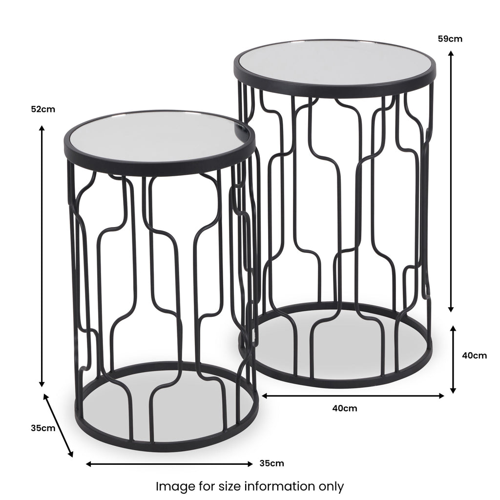 Caprisse Mirrored Glass Side Tables — view 9