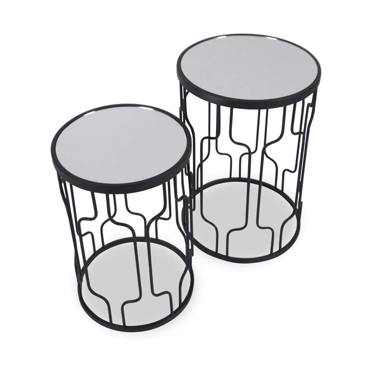 Caprisse Mirrored Glass Side Tables — view 4