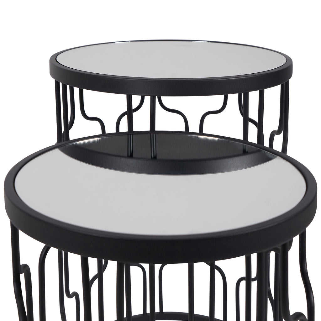 Caprisse Mirrored Glass Side Tables — view 6