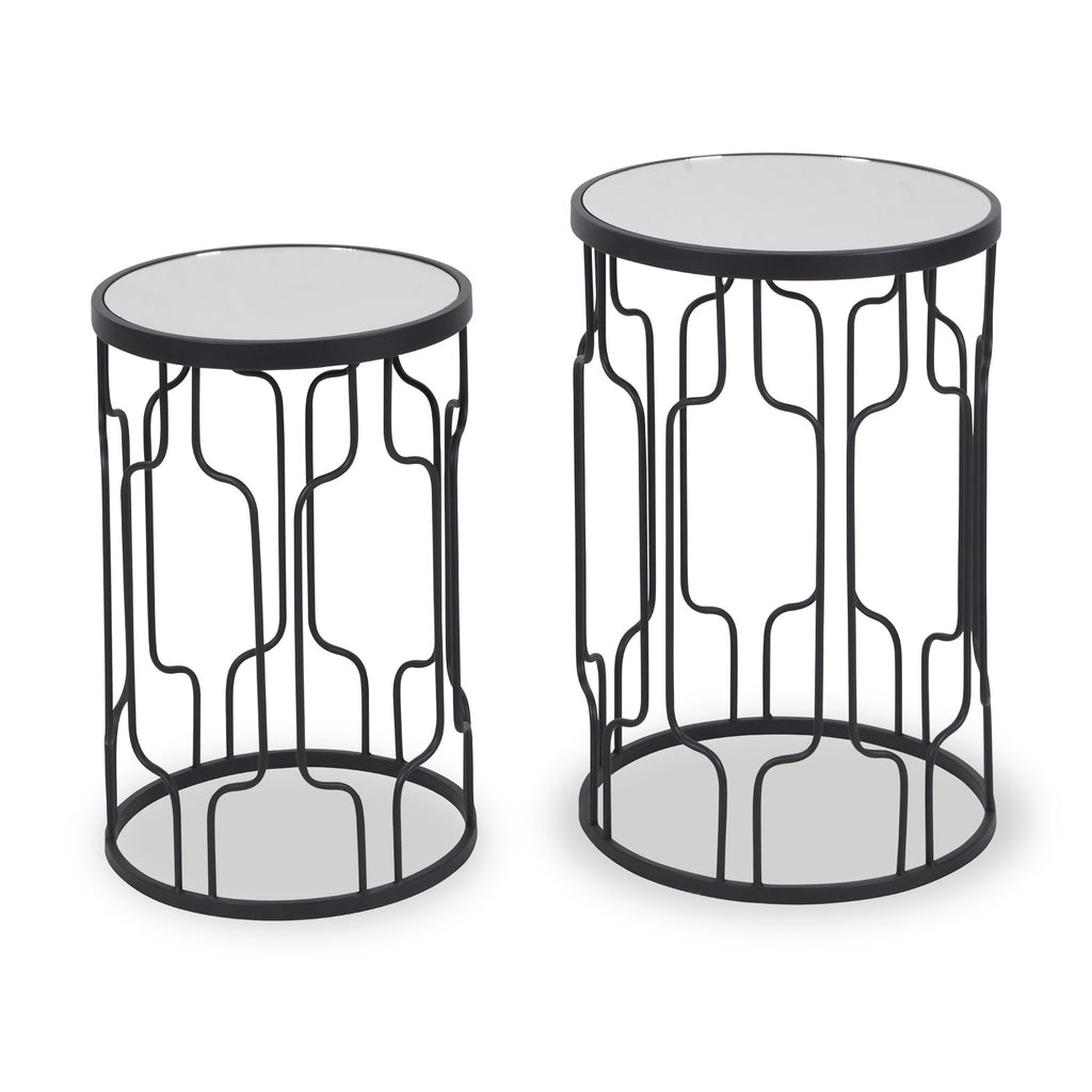 Caprisse Mirrored Glass Side Tables — view 3