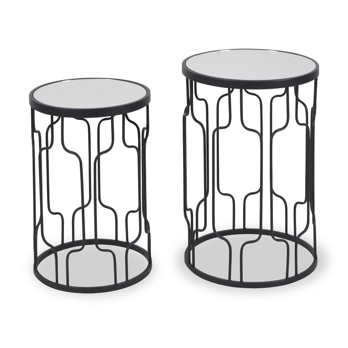 Caprisse Mirrored Glass Side Tables — view 3