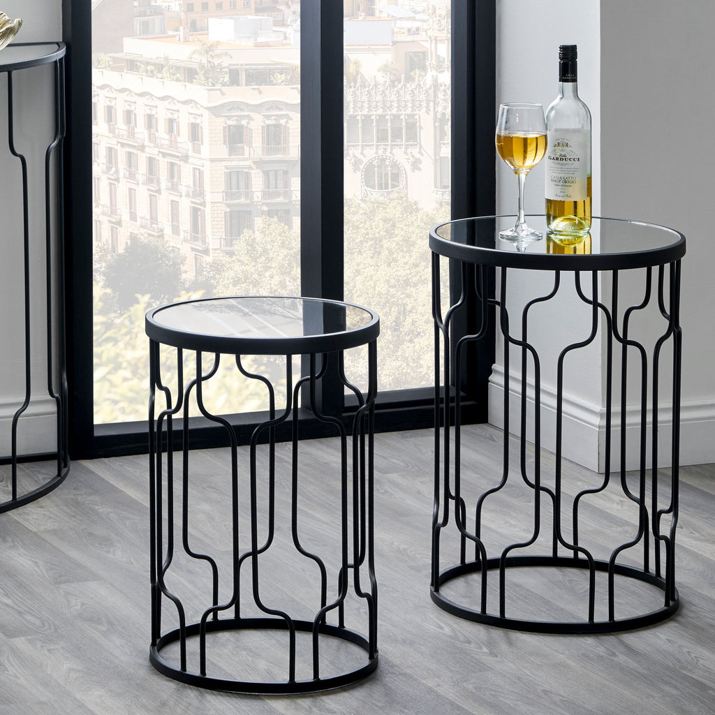 Caprisse Mirrored Glass Side Tables — view 8