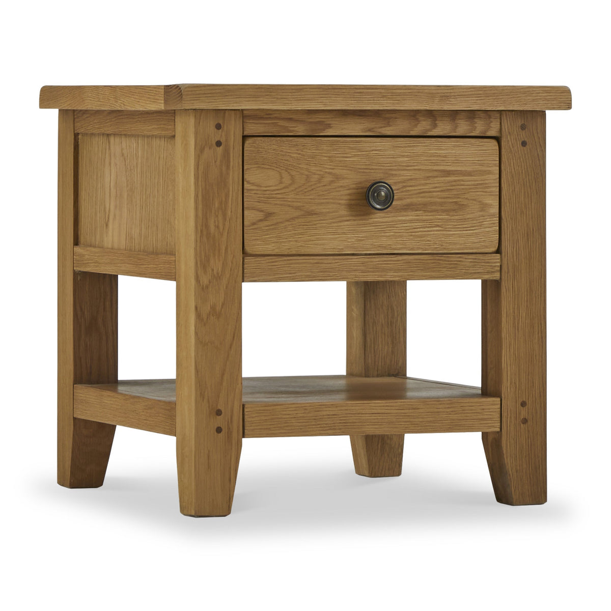 Broadway Oak Lamp Table with Drawer — side table from 2nd Time Around