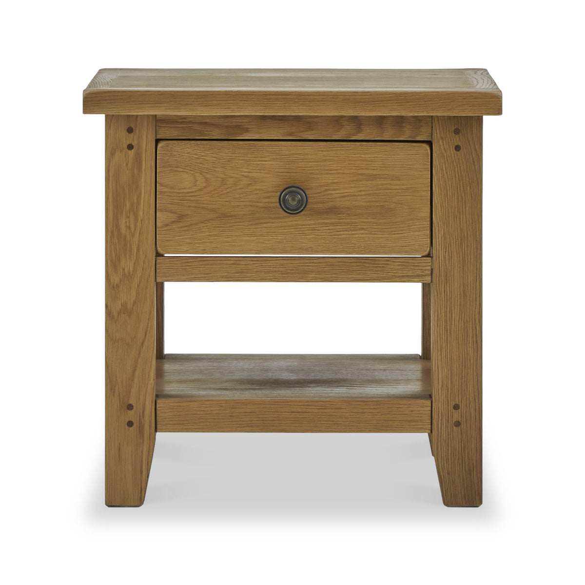 Broadway Oak Lamp Table with Drawer — view 3
