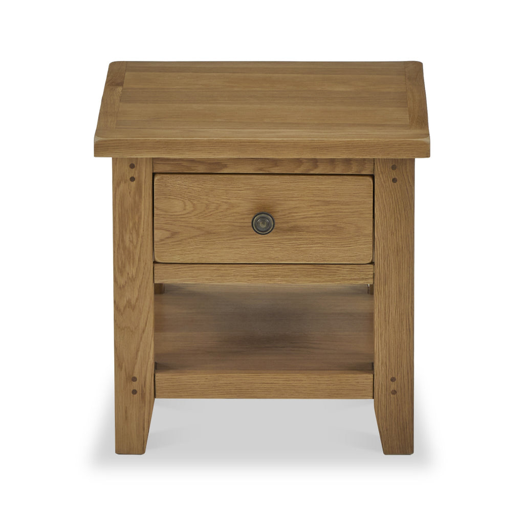 Broadway Oak Lamp Table with Drawer — view 6