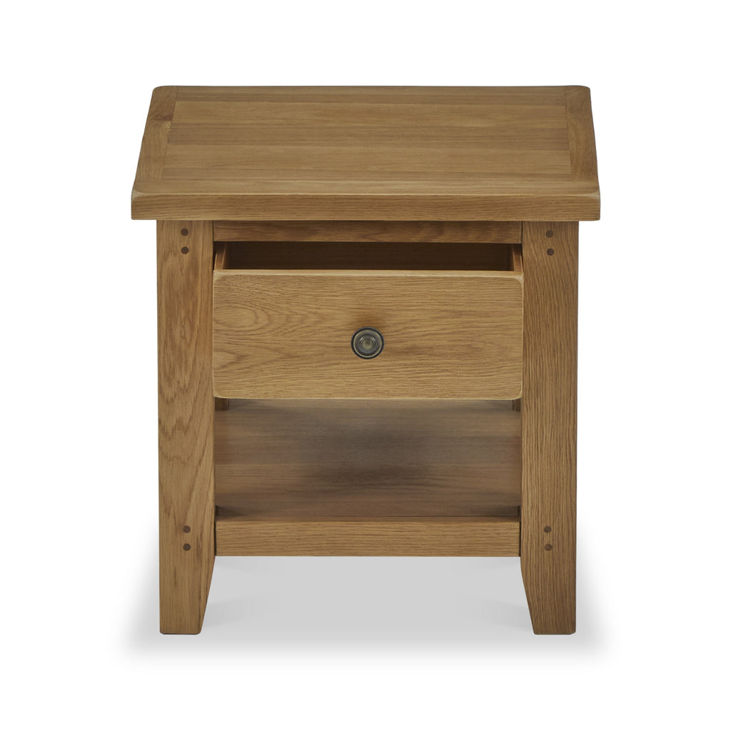 Broadway Oak Lamp Table with Drawer — view 7