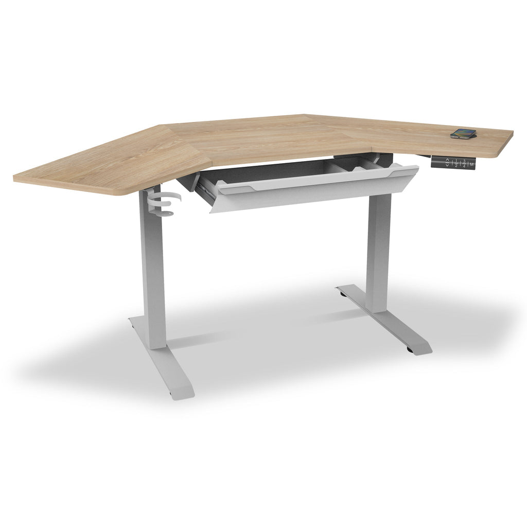 Koble Gino Smart Electric Height Adjustable Corner Desk with Storage Drawer — view 5