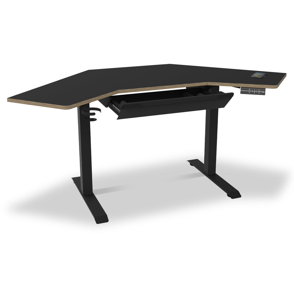 Koble Gino Smart Electric Height Adjustable Corner Desk with Storage Drawer — view 3