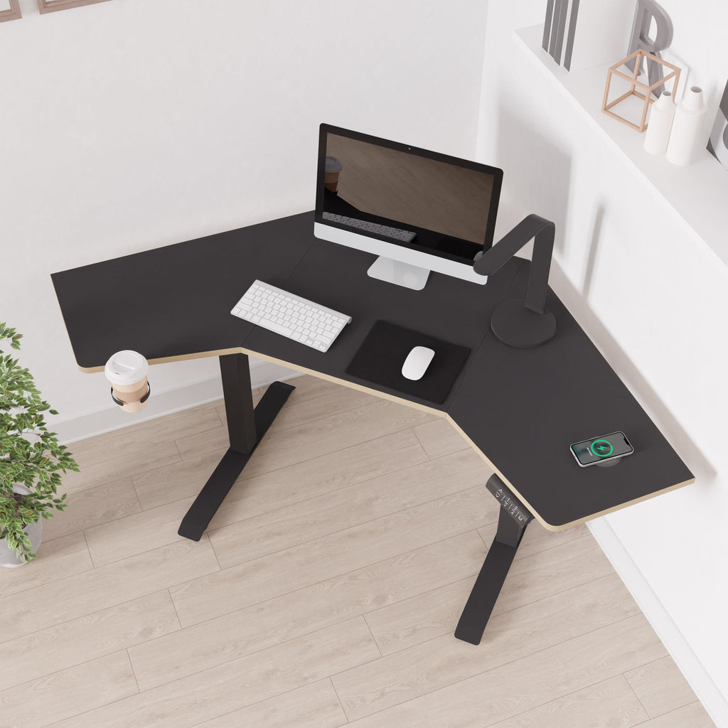 Koble Gino Smart Electric Height Adjustable Corner Desk with Storage Drawer — view 2