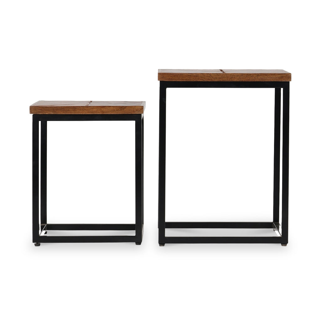 Loric Parquet Mango Wood Nest Of Tables — view 4
