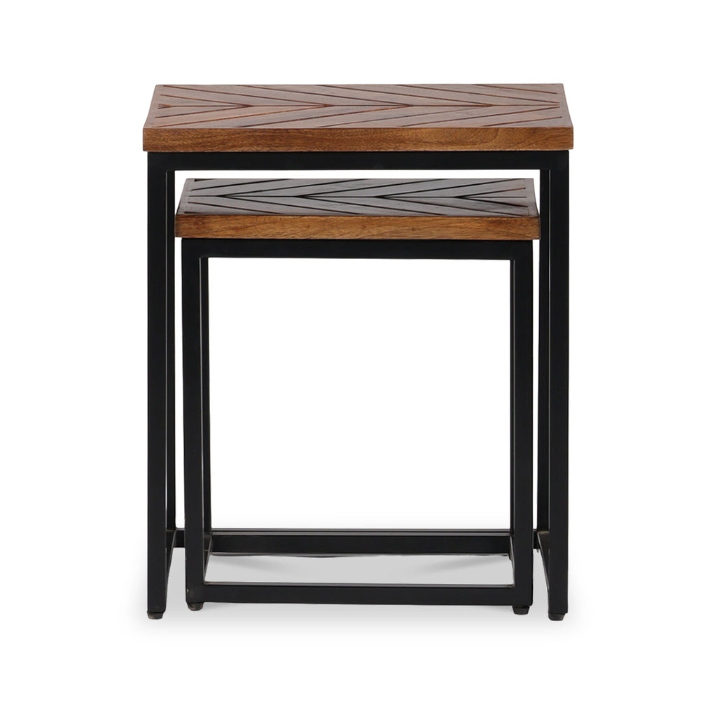 Loric Parquet Mango Wood Nest Of Tables — view 2