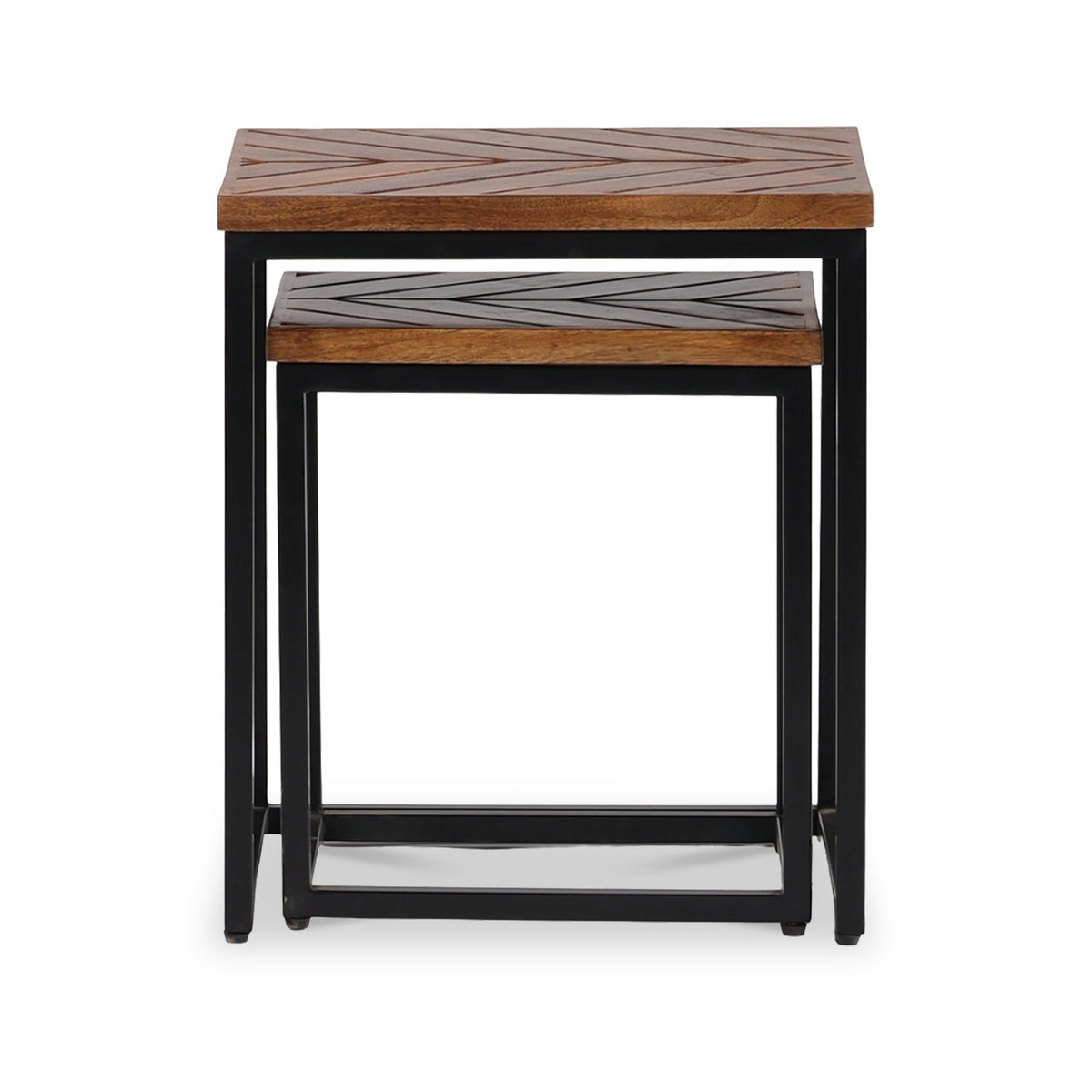 Loric Parquet Mango Wood Nest Of Tables — view 2