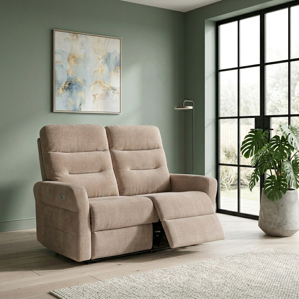 Dalton Fabric Power Reclining 2 Seater Sofa — view 2