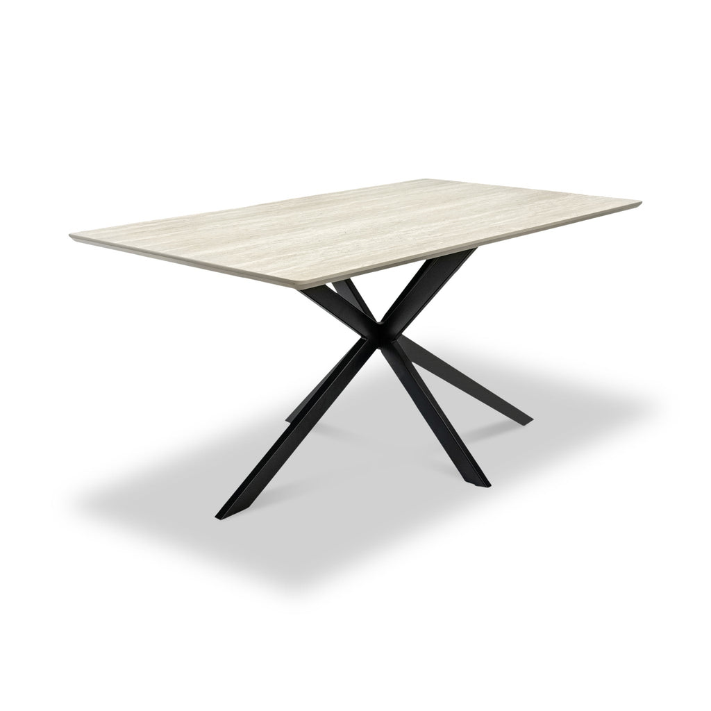 Barlo 160cm Travertine Effect Dining Table — dining table from 2nd Time Around