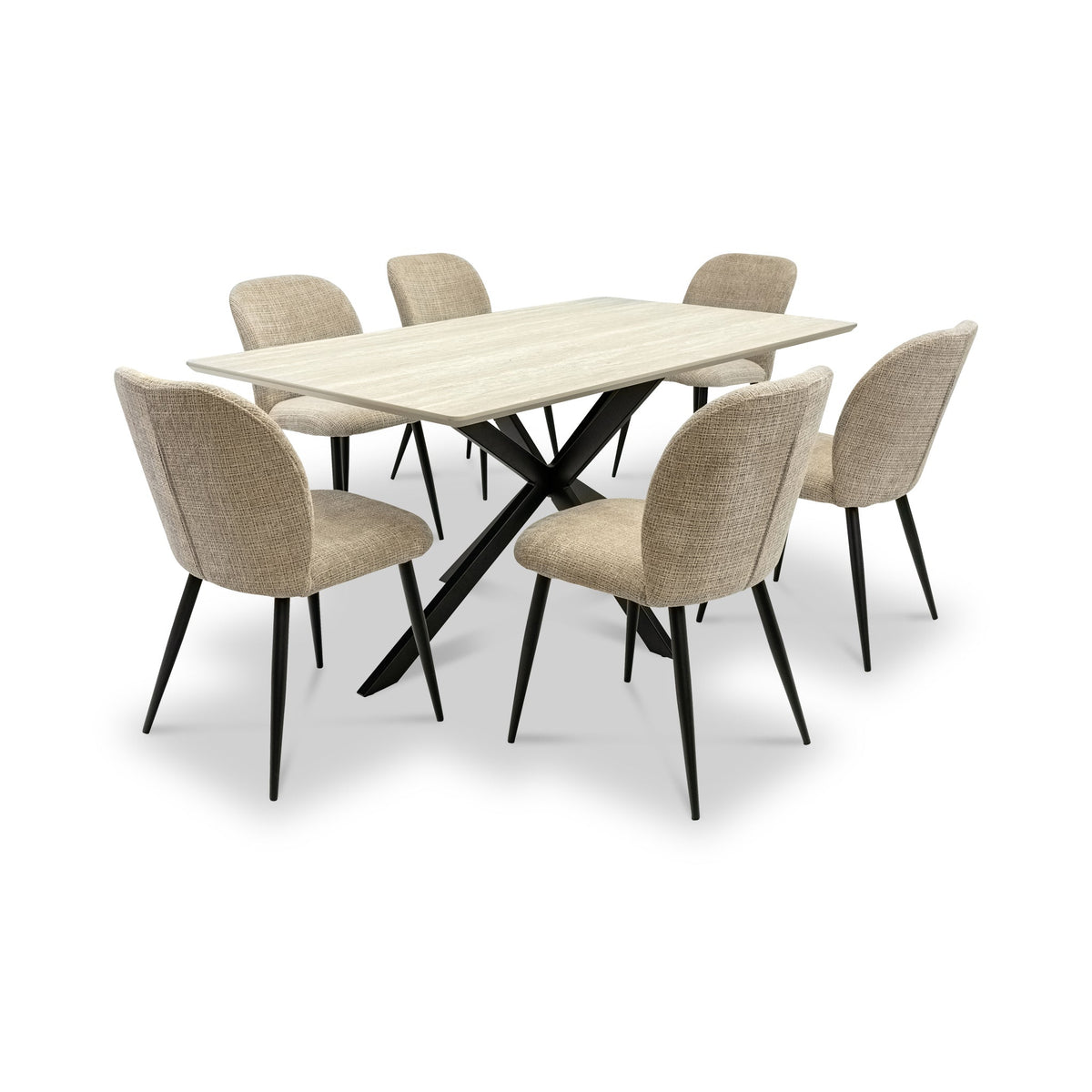 Barlo 160cm Travertine Effect Dining Table — view 4
