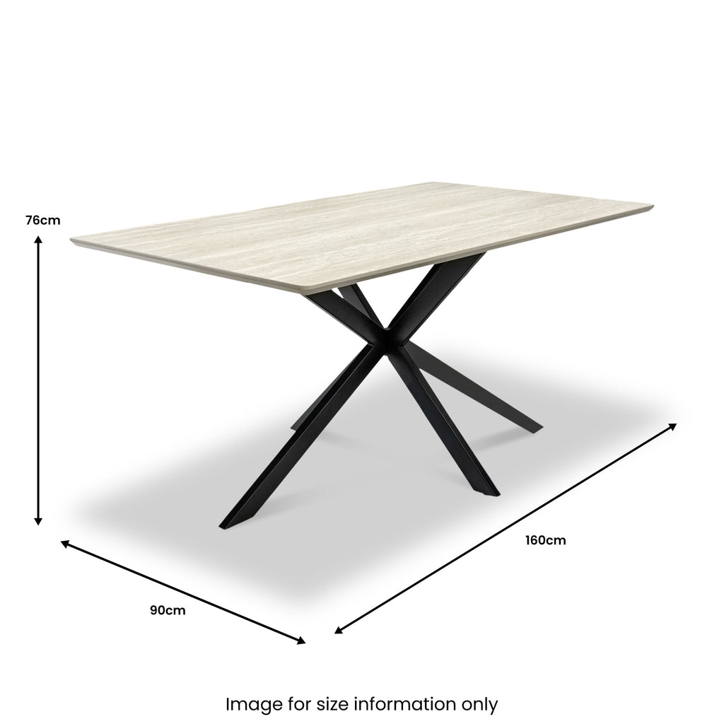 Barlo 160cm Travertine Effect Dining Table — view 6