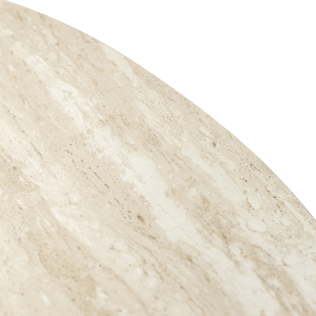 Barlo 120cm Travertine Effect Round Dining Table — view 3