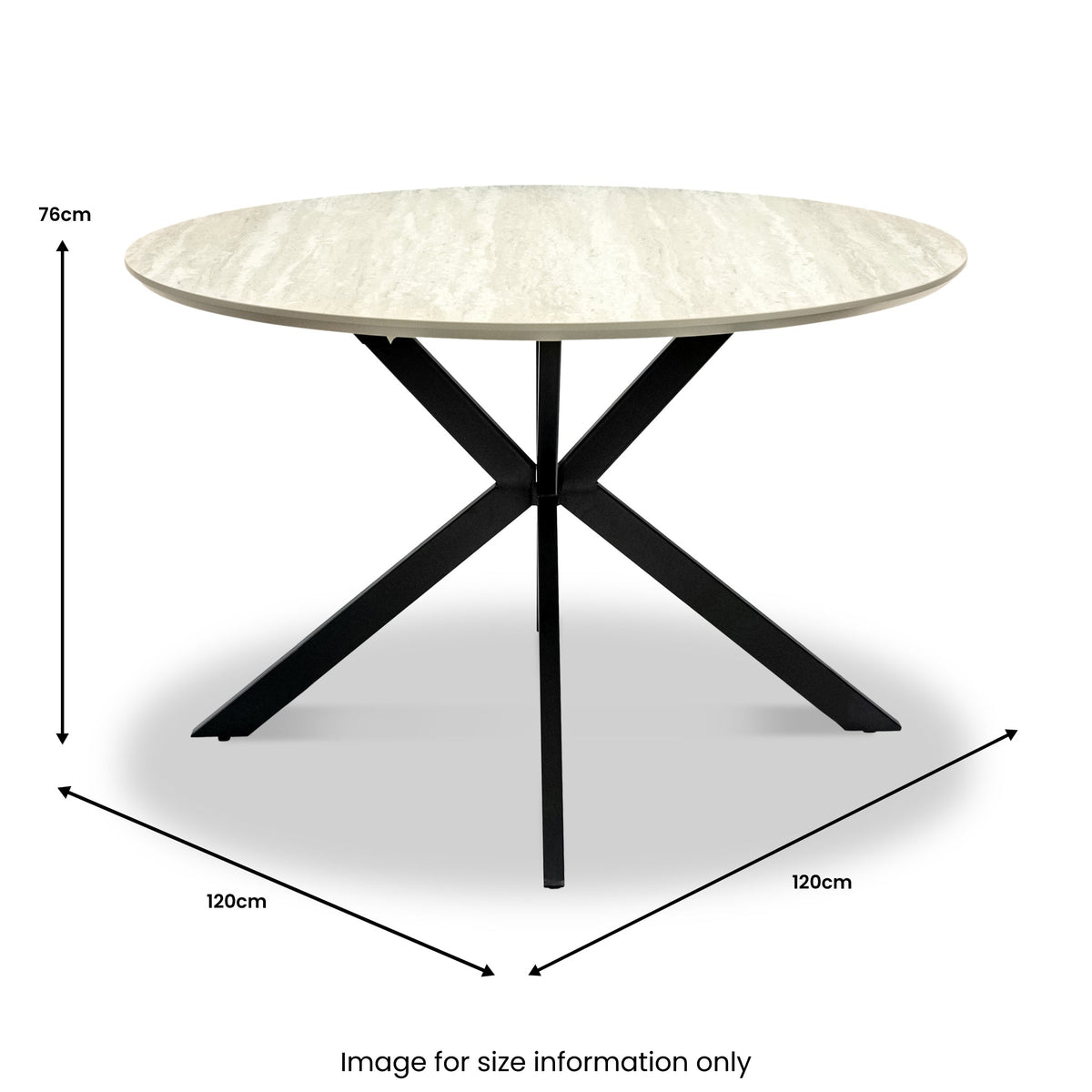 Barlo 120cm Travertine Effect Round Dining Table — view 6