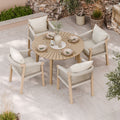 Roma FSC 4 Seater Round Sunray with Concrete Insert Dining Set with Roma Dining Chairs — dining set from 2nd Time Around