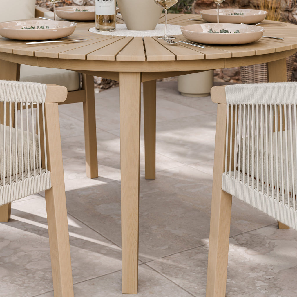 Roma FSC 4 Seater Round Sunray with Concrete Insert Dining Set with Roma Dining Chairs — view 2