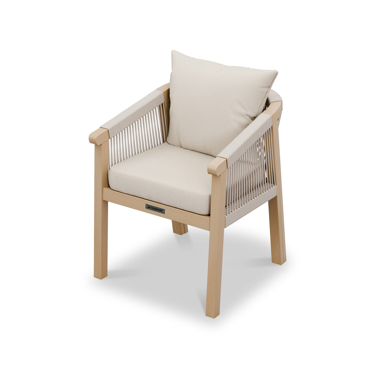 Roma FSC 4 Seater Round Sunray with Concrete Insert Dining Set with Roma Dining Chairs — view 7