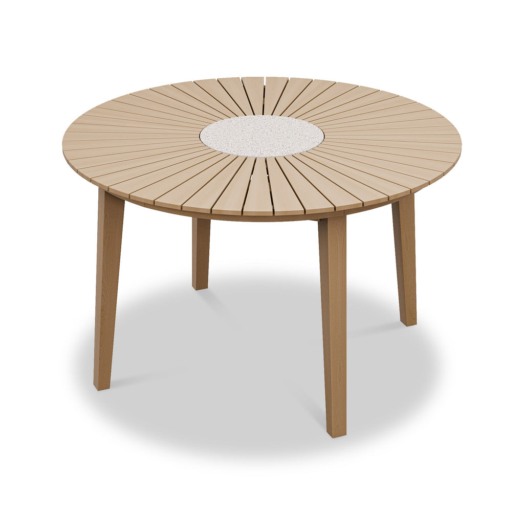 Roma FSC 4 Seater Round Sunray with Concrete Insert Dining Set with Roma Dining Chairs — view 6