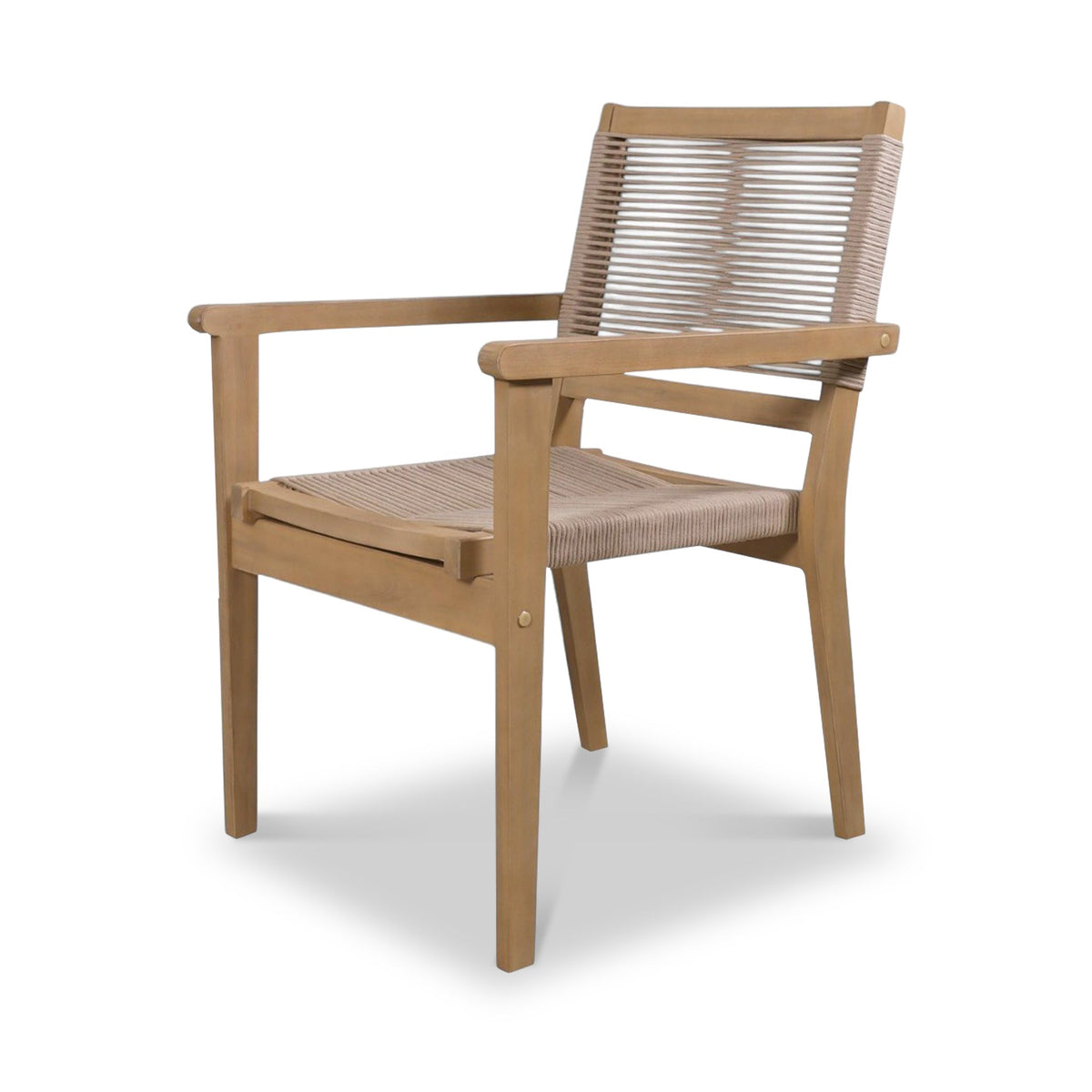 Roma FSC 4 Seater Round Sunray with Concrete Insert Dining Set with Roma Rope Stacking Chairs — view 9