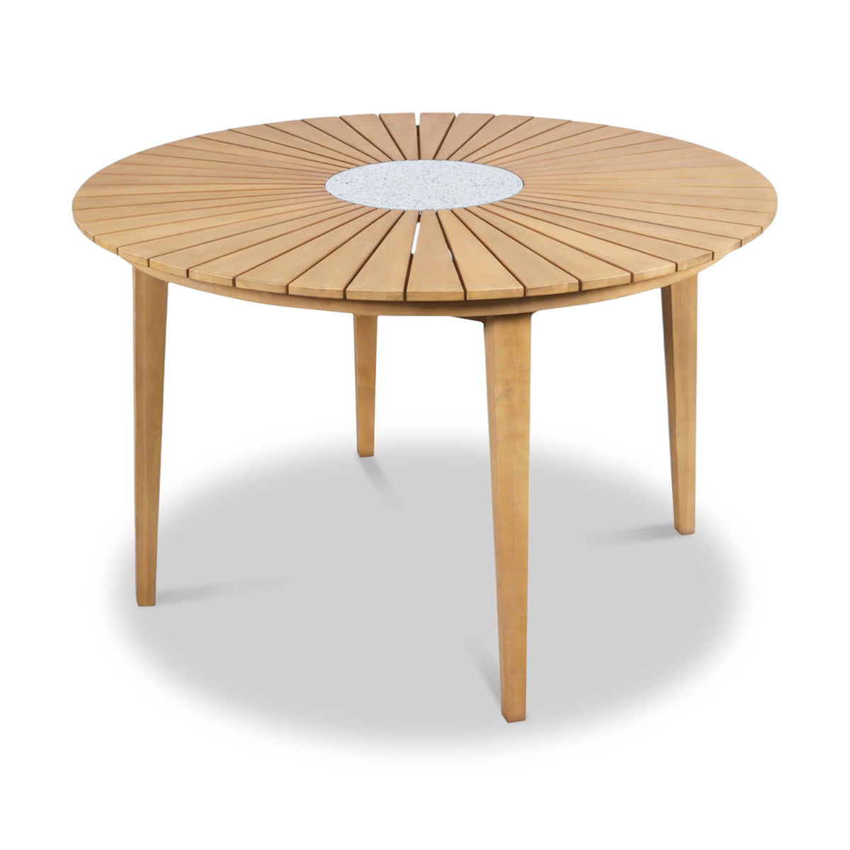Roma FSC 4 Seater Round Sunray with Concrete Insert Dining Set with Roma Rope Stacking Chairs — view 7