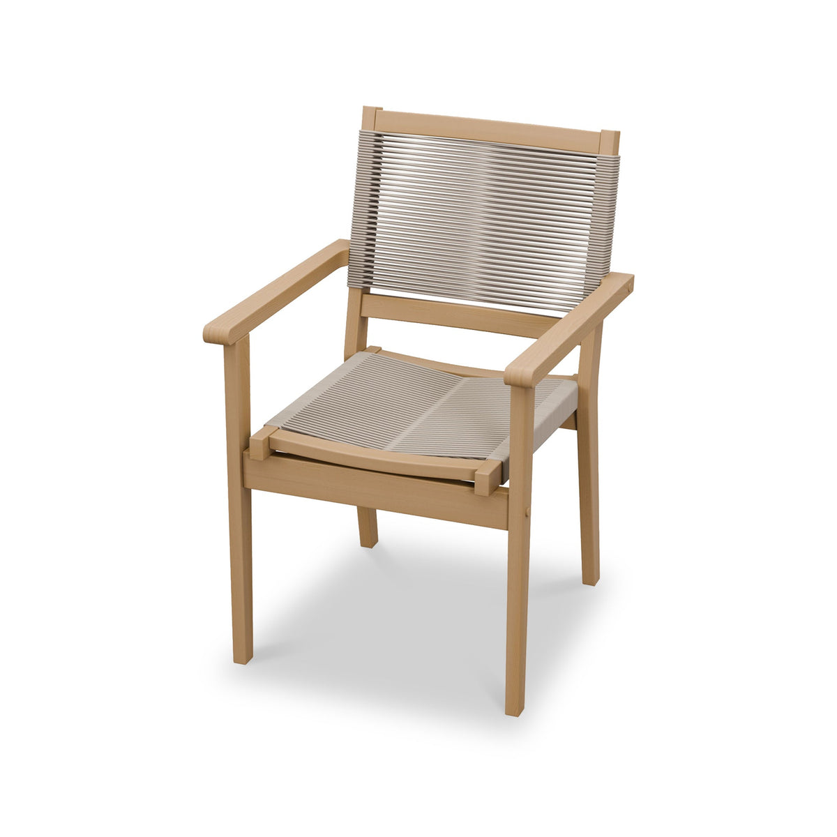 Roma FSC 4 Seater Round Sunray with Concrete Insert Dining Set with Roma Rope Stacking Chairs — view 8