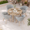 Roma FSC 4 Seater Round Sunray with Concrete Insert Dining Set with Sol Dining Chairs — dining set from 2nd Time Around