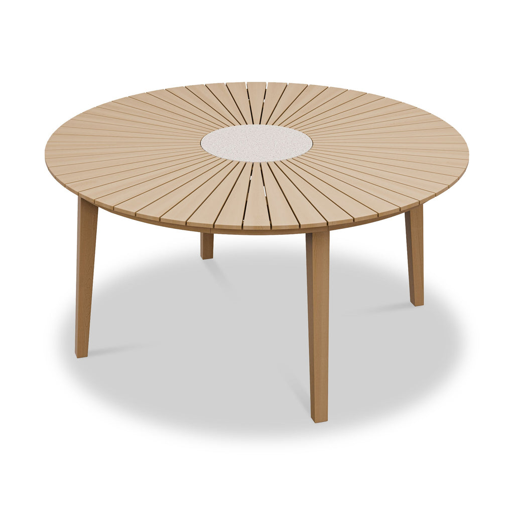 Roma FSC 4 Seater Round Sunray with Concrete Insert Dining Set with Sol Dining Chairs — view 6