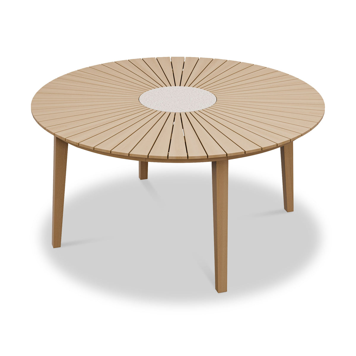 Roma FSC 4 Seater Round Sunray with Concrete Insert Dining Set with Sol Dining Chairs — view 6