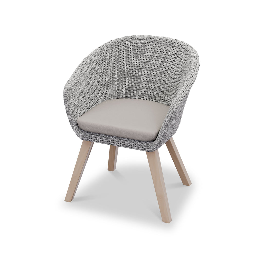 Roma FSC 4 Seater Round Sunray with Concrete Insert Dining Set with Sol Dining Chairs — view 7