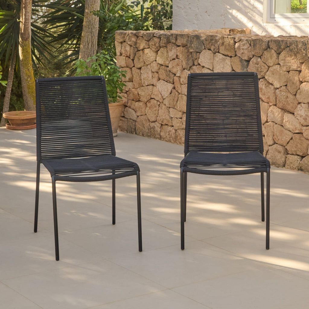 Ezra 4 Seater Round Wooden Garden Set with Ryder Black Chairs — view 4