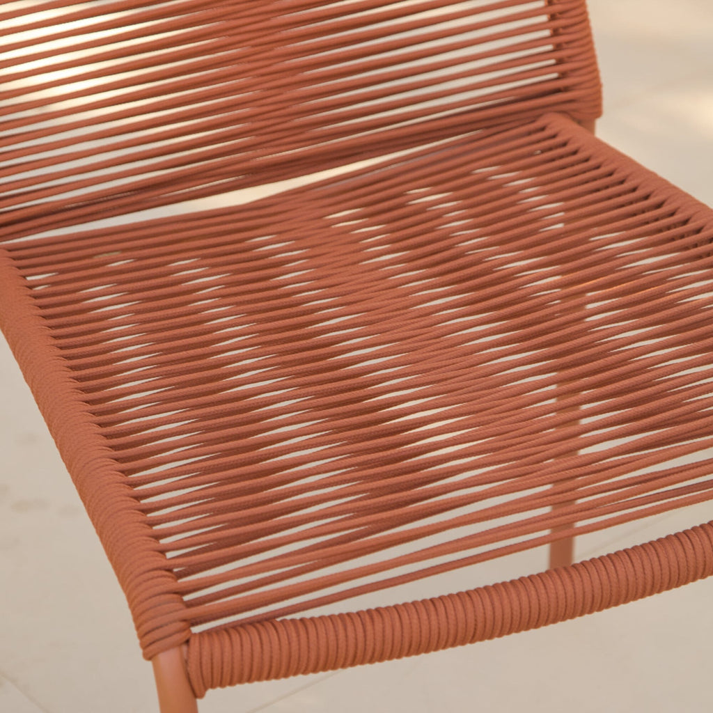 Ezra 4 Seater Round Wooden Garden Set with Ryder Burnt Orange Chairs — view 4