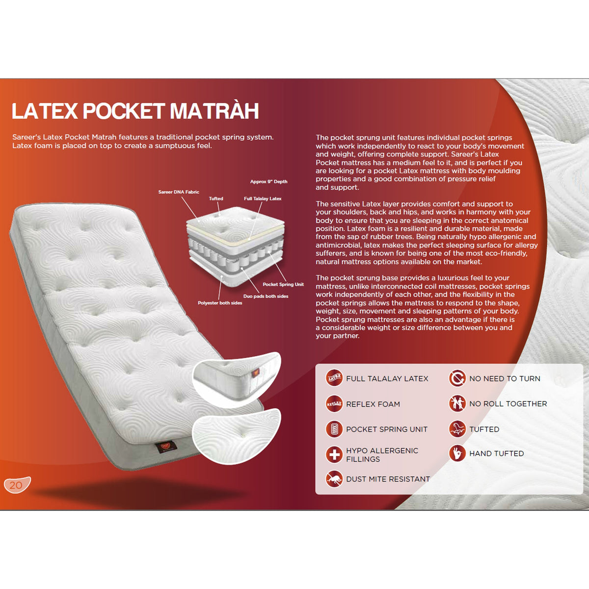 Matrah Latex Pocket Sprung Mattress — view 6