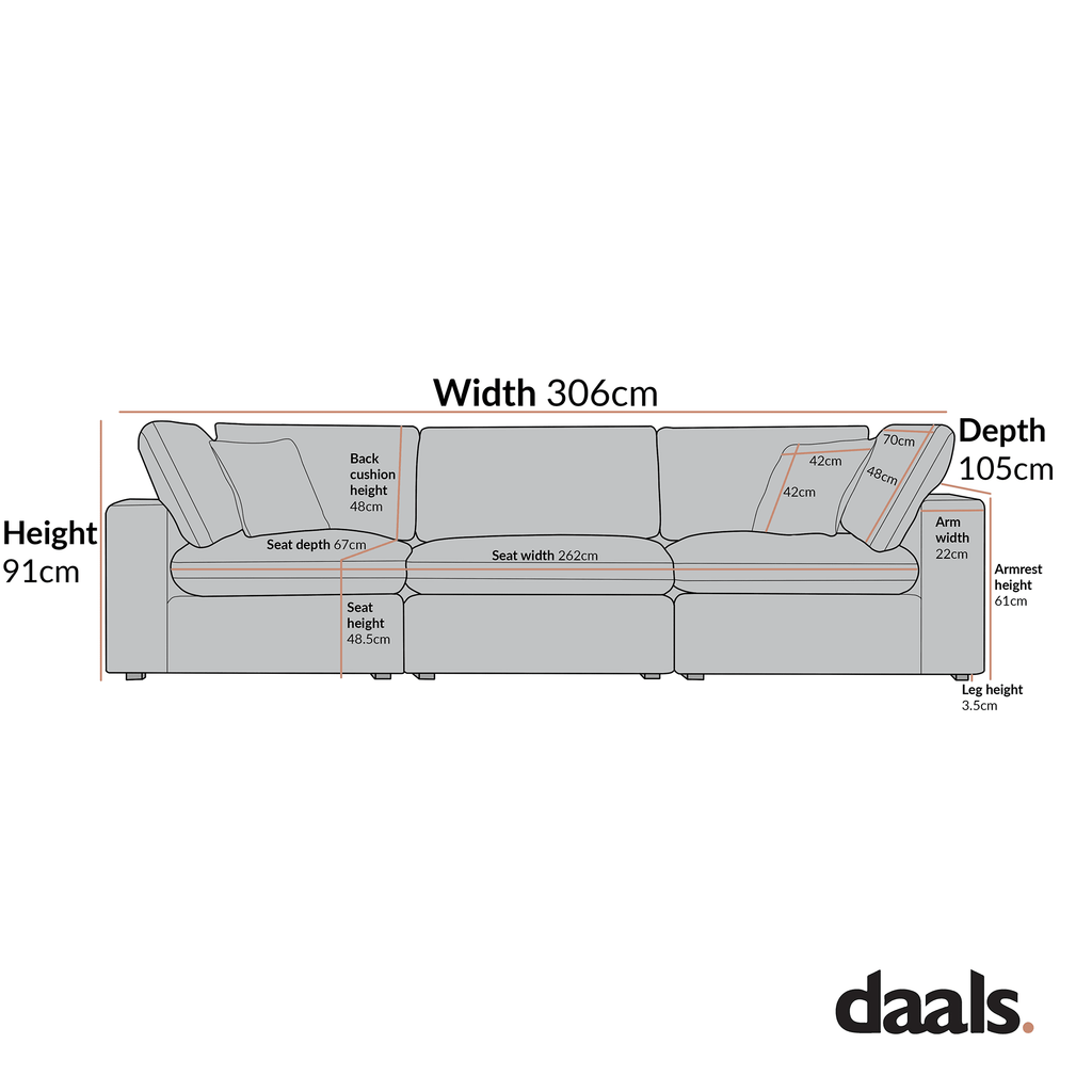 Lutyens Taupe Velvet Modular Sofa, 3-Piece — view 9