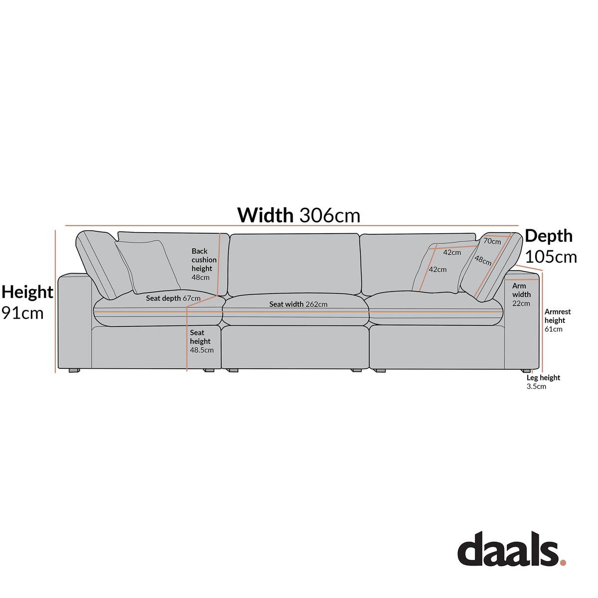 Lutyens Taupe Velvet Modular Sofa, 3-Piece — view 9