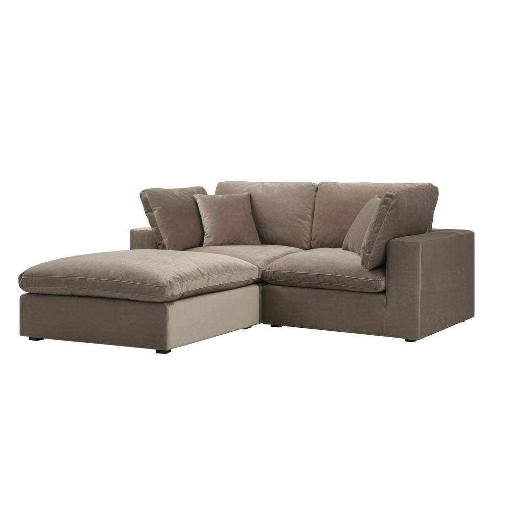 Lutyens Taupe Velvet Modular Sofa, 2-Piece Chaise — corner sofa from 2nd Time Around
