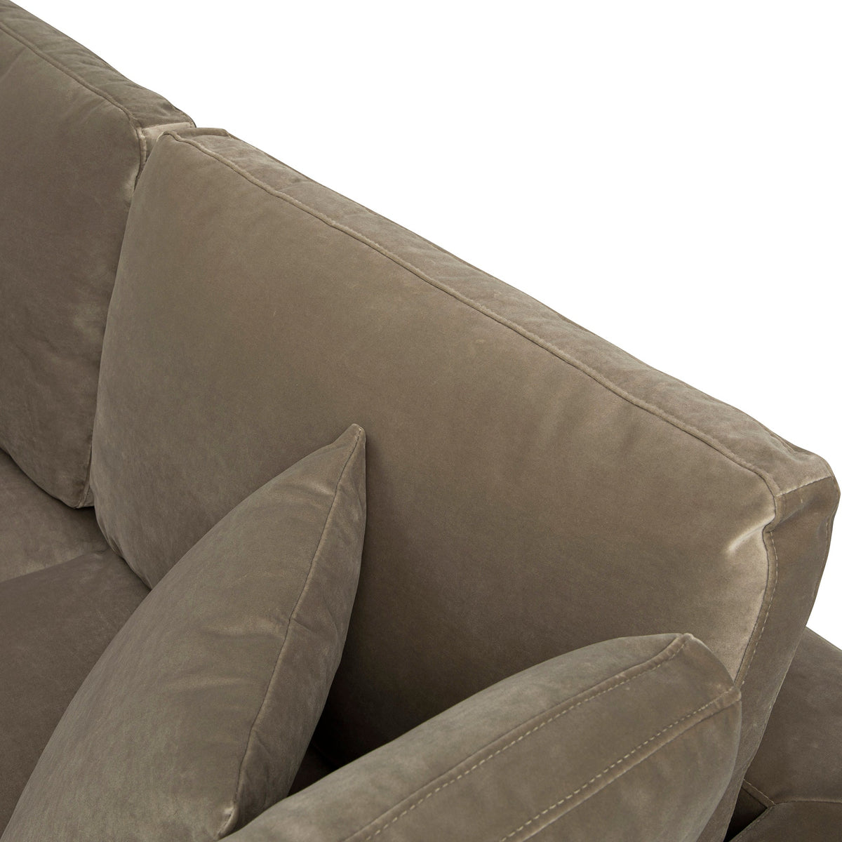 Lutyens Taupe Velvet Modular Sofa, 2-Piece Chaise — view 9
