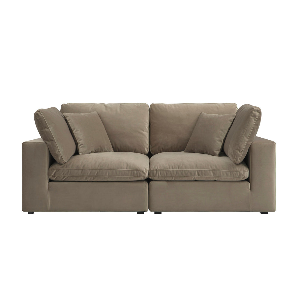 Lutyens Taupe Velvet Modular Sofa, 2-Piece — corner sofa from 2nd Time Around