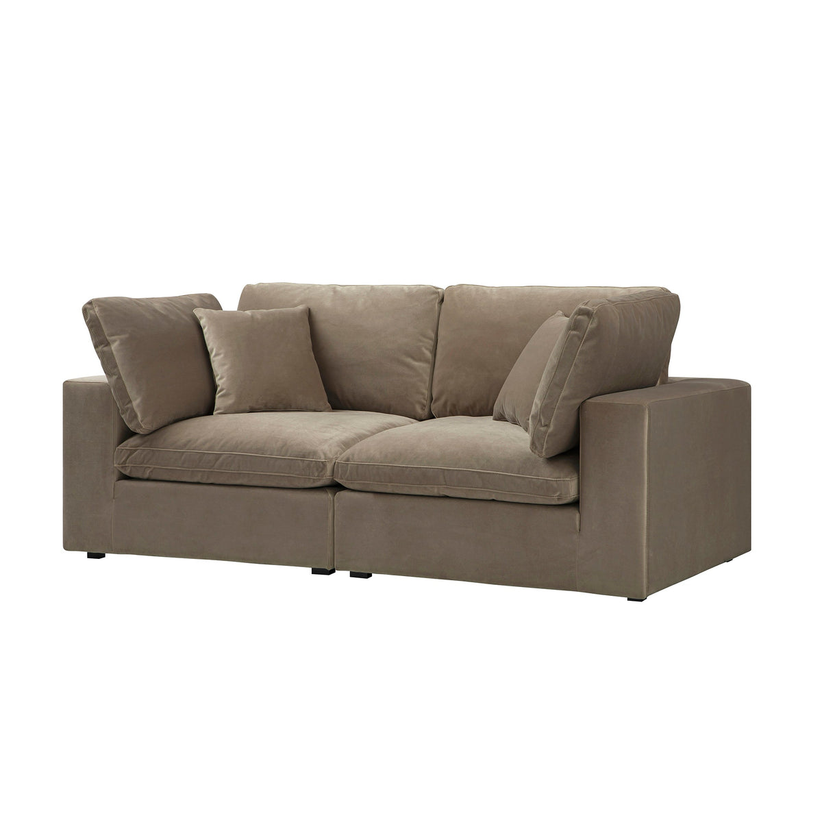 Lutyens Taupe Velvet Modular Sofa, 2-Piece — view 2
