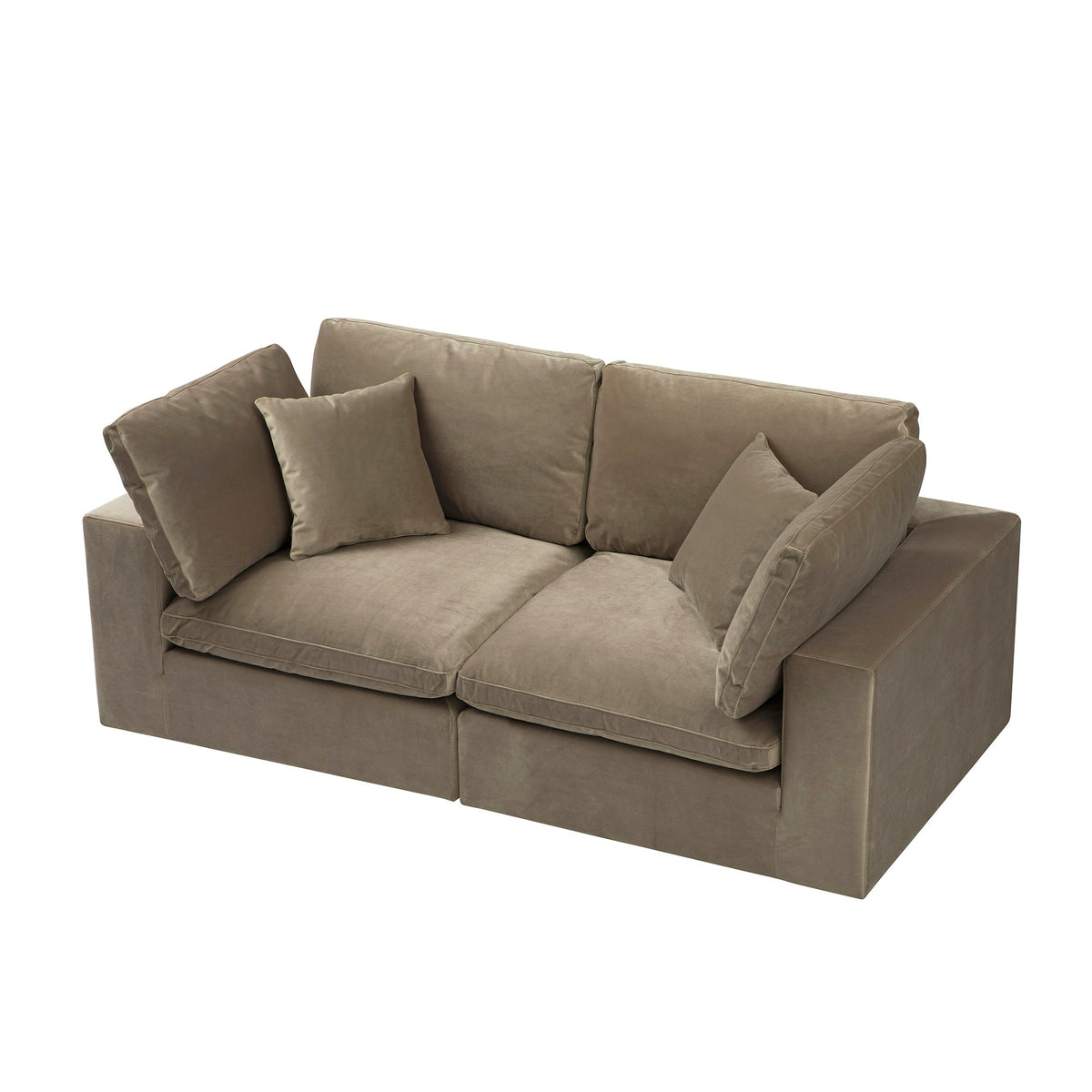 Lutyens Taupe Velvet Modular Sofa, 2-Piece — view 4