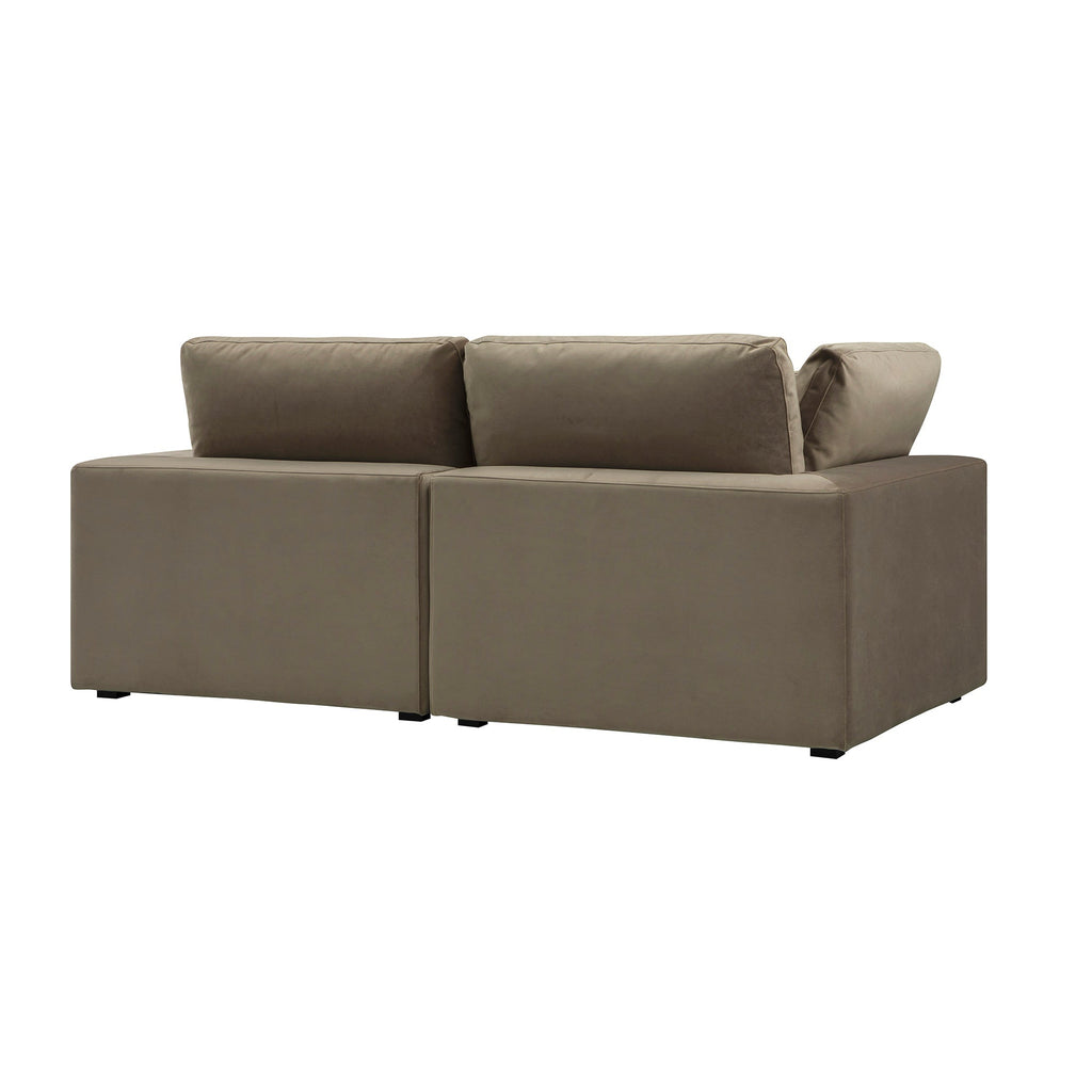 Lutyens Taupe Velvet Modular Sofa, 2-Piece — view 6