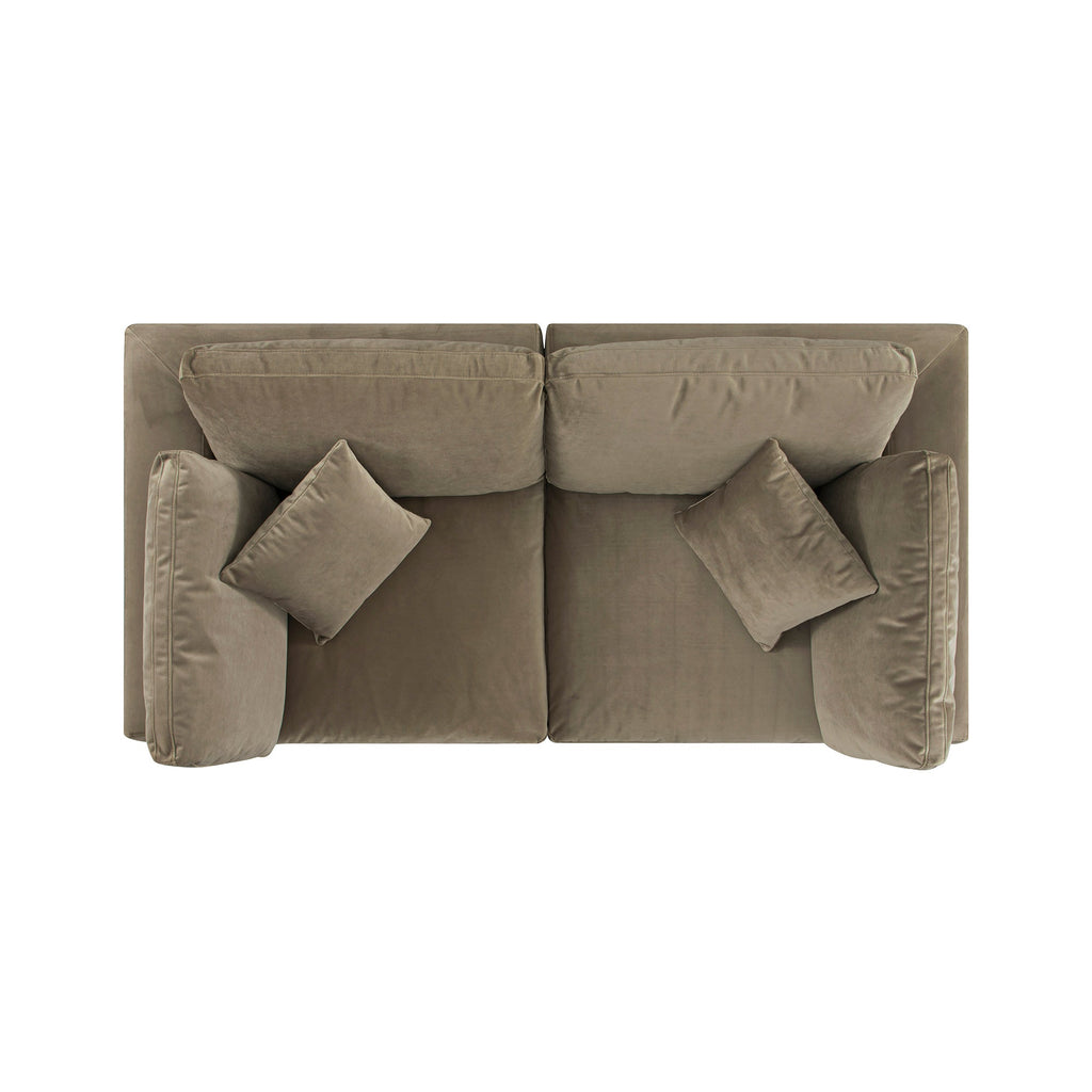 Lutyens Taupe Velvet Modular Sofa, 2-Piece — view 7
