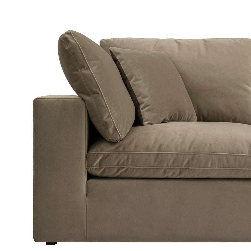 Lutyens Taupe Velvet Modular Sofa, 2-Piece — view 8