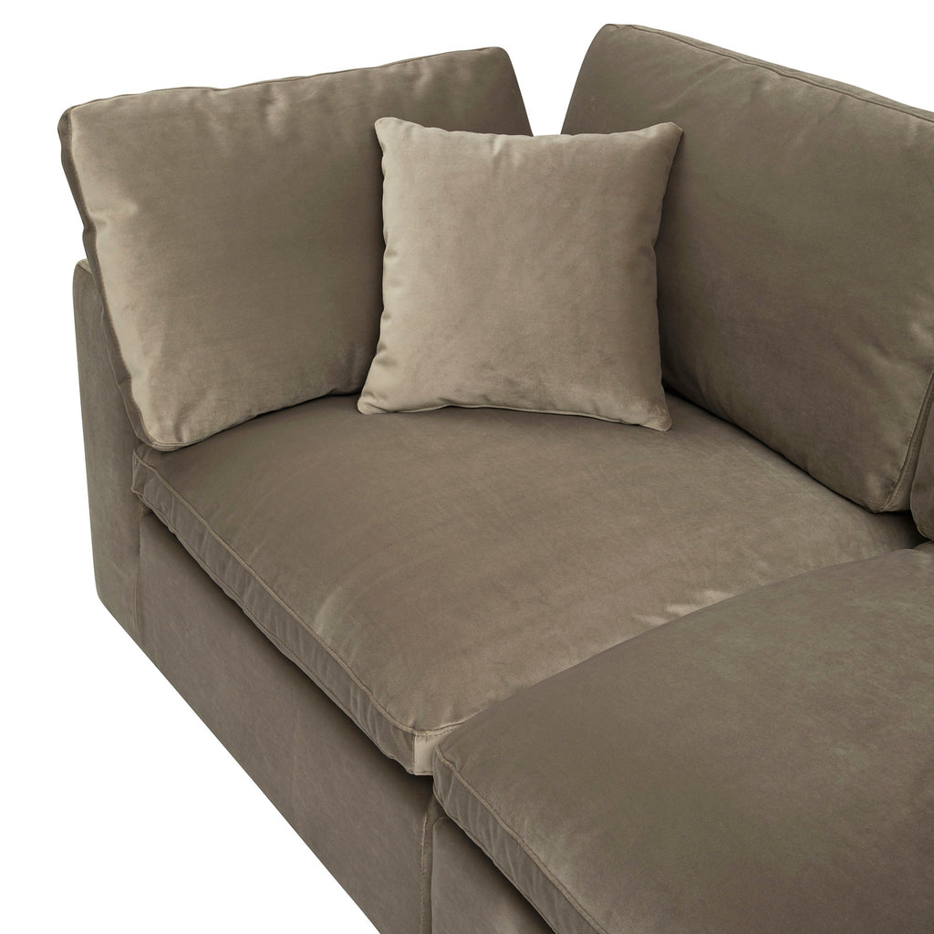 Lutyens Taupe Velvet Modular Sofa, 2-Piece — view 9