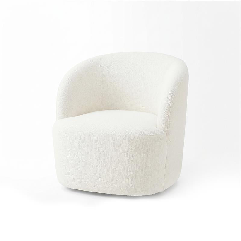 Sawyer 68cm Swivel Armchair & Alder 45cm Footstool - Oyster White — view 9