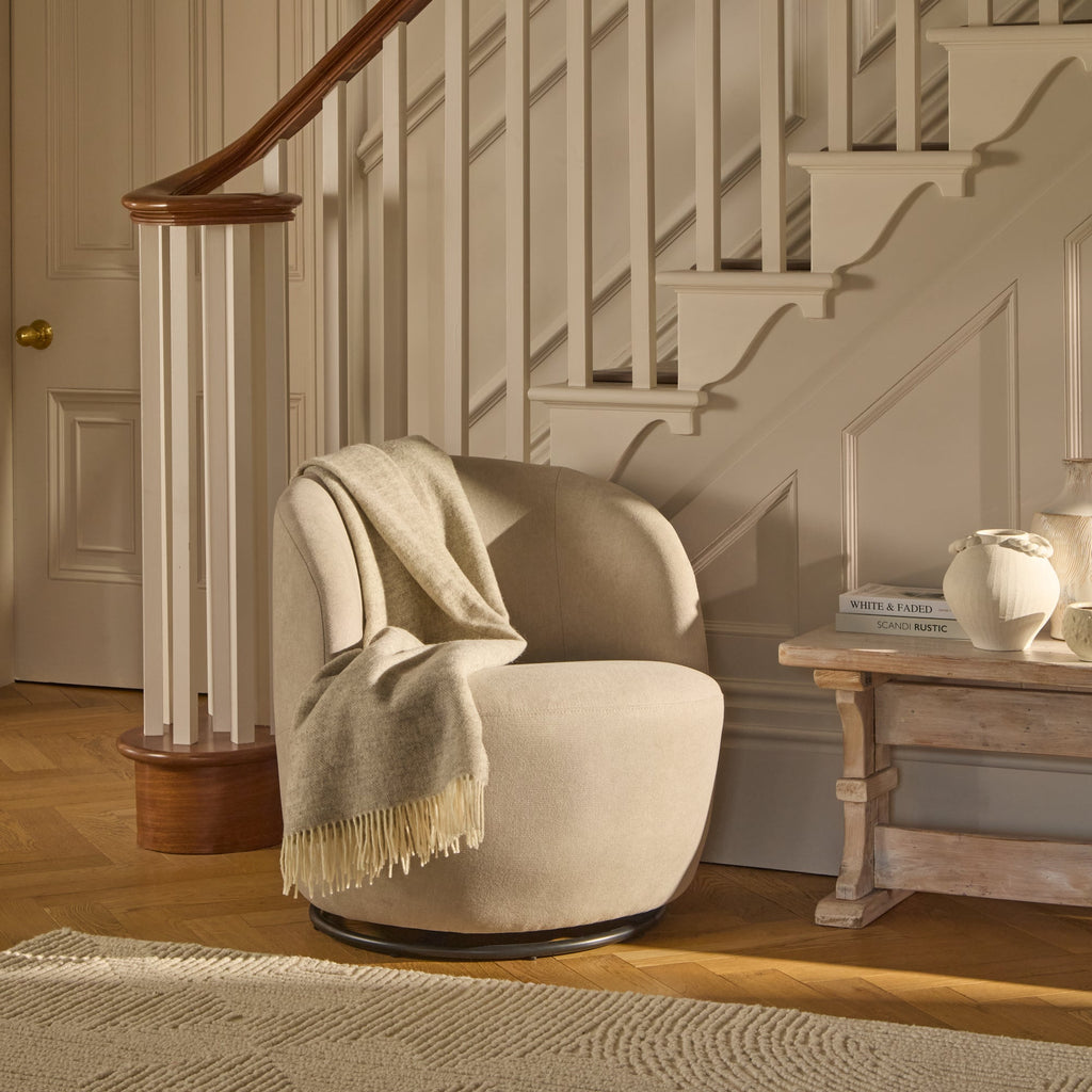Sawyer 68cm Swivel Armchair - Soft Beige — view 5