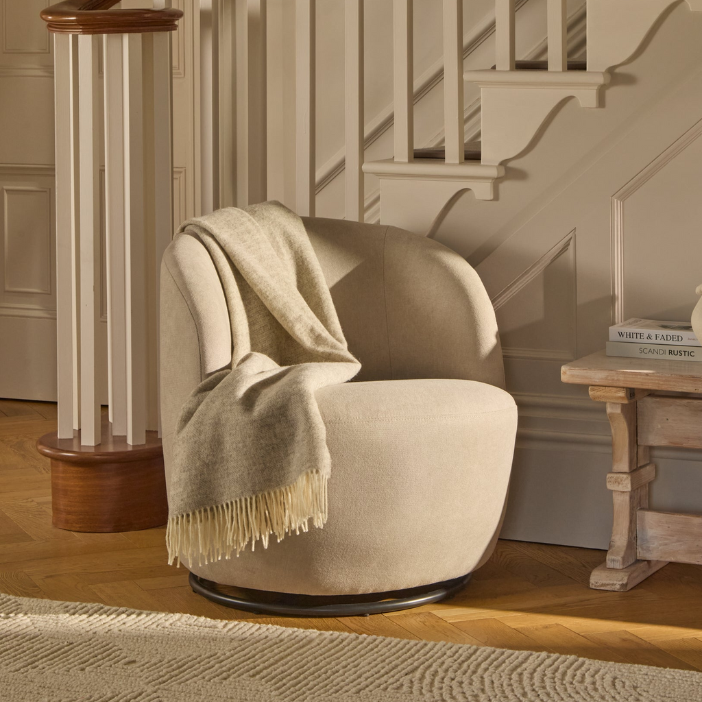 Sawyer 68cm Swivel Armchair - Soft Beige — armchair from 2nd Time Around
